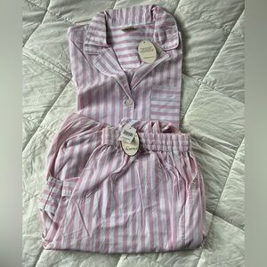 NWT Soma pajamas top and bottom pink and white striped size M